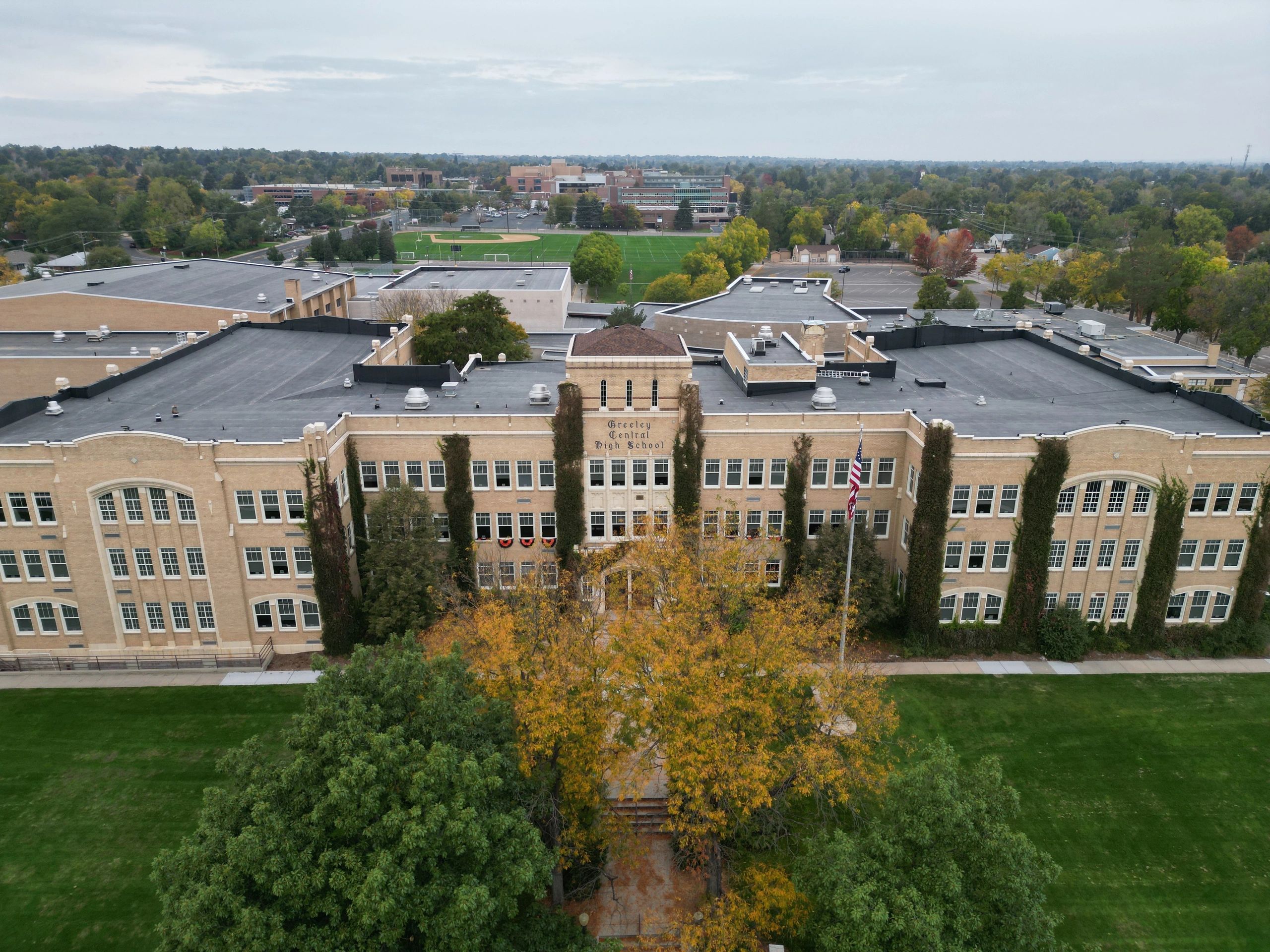 Aerial drone photo of project site
